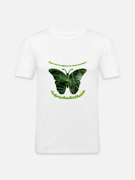 ackerschachtelhalm schmetterling - Männer Slim Fit T-Shirt - Weiß