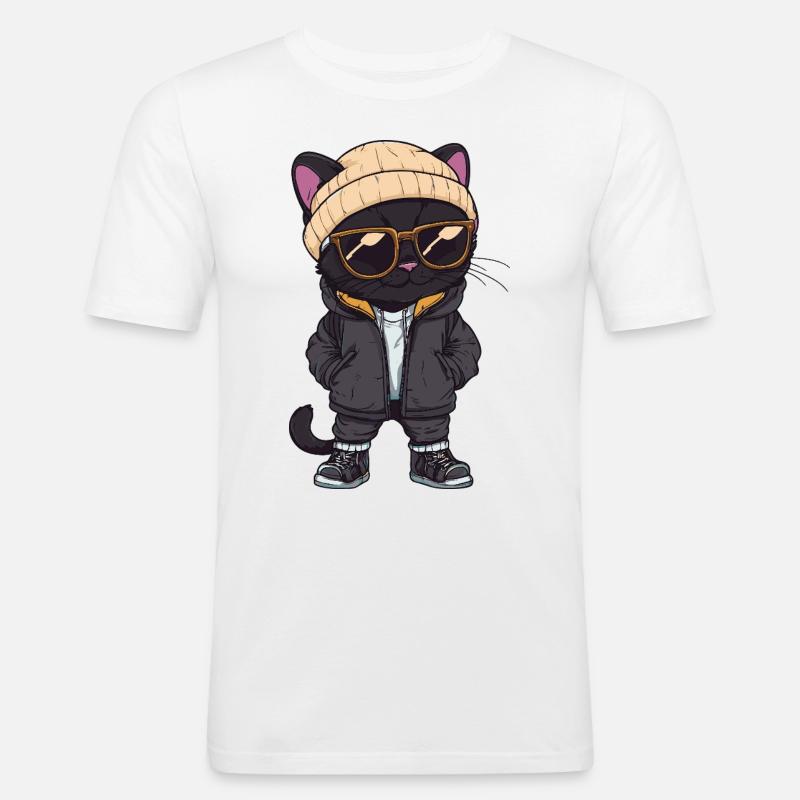 Panther Cool Comic - Männer Slim Fit T-Shirt - Weiß