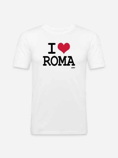 i love roma by wam - Men's Slim Fit T-Shirt - white