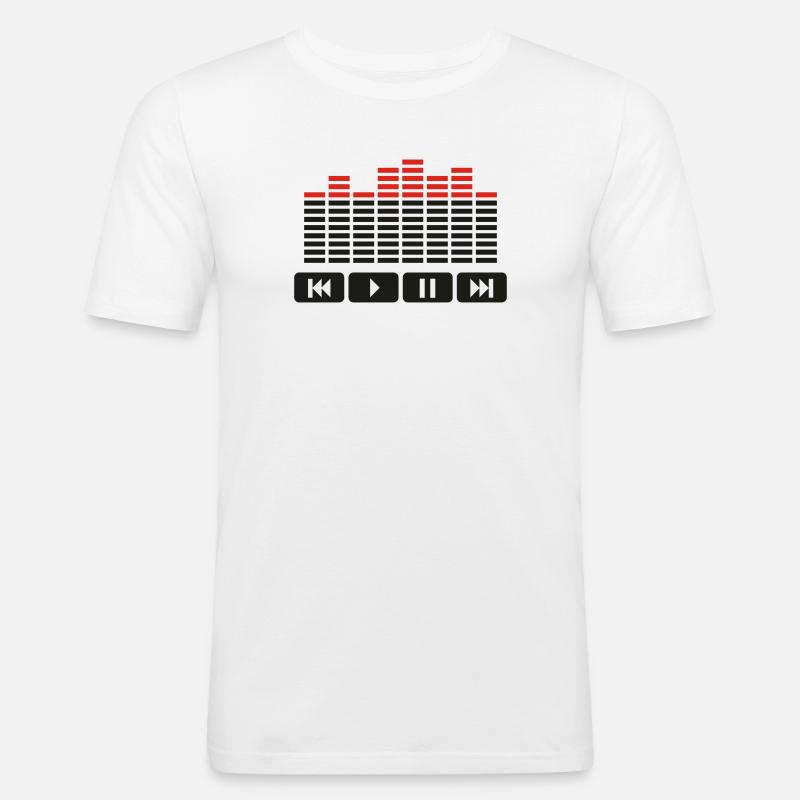 Equalizer audio player dj - Männer Slim Fit T-Shirt - Weiß