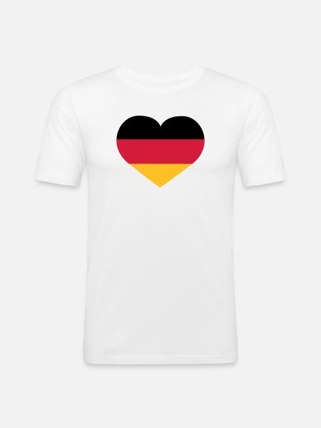 Deutschland Herz | Herz | Heart - Men's Slim Fit T-Shirt - white