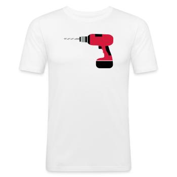 Une perceuse sans fil - T-shirt près du corps Homme - blanc - Devant - Nik (191cm)