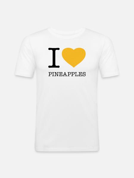 J’AIME LES ANANAS Ananas - T-shirt près du corps Homme - blanc