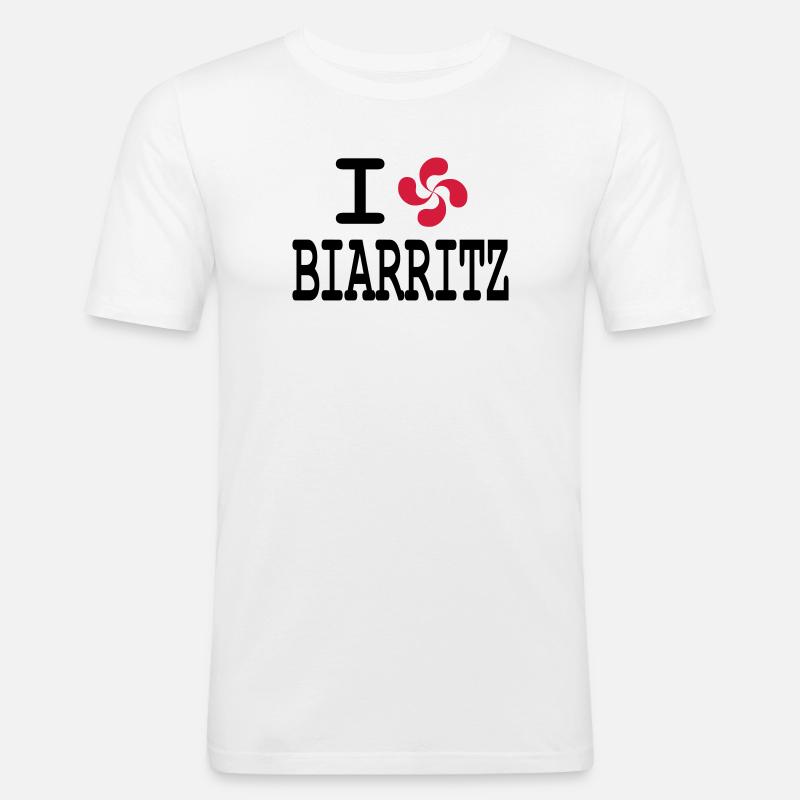 ich liebe Biarritz - lauburu - Männer Slim Fit T-Shirt - Weiß