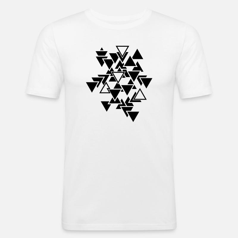 Triangles graphic pattern - Men's Slim Fit T-Shirt - white