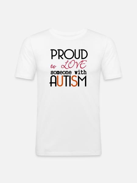 Love someone with Autism - Men's Slim Fit T-Shirt - white