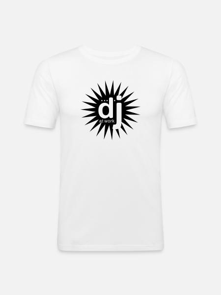 dj_at_work - Men's Slim Fit T-Shirt - white