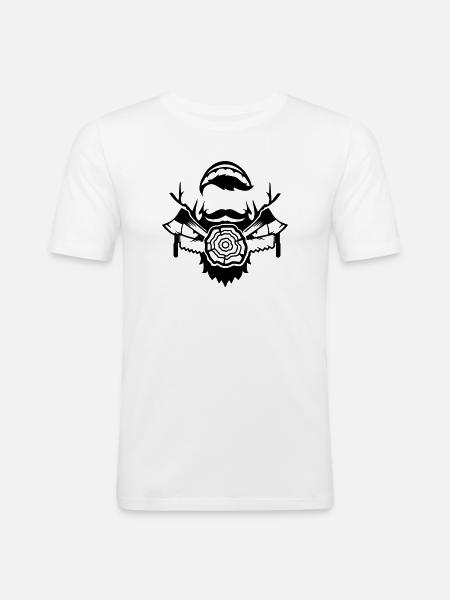 Lumberjack with ax and saw - Men's Slim Fit T-Shirt - white