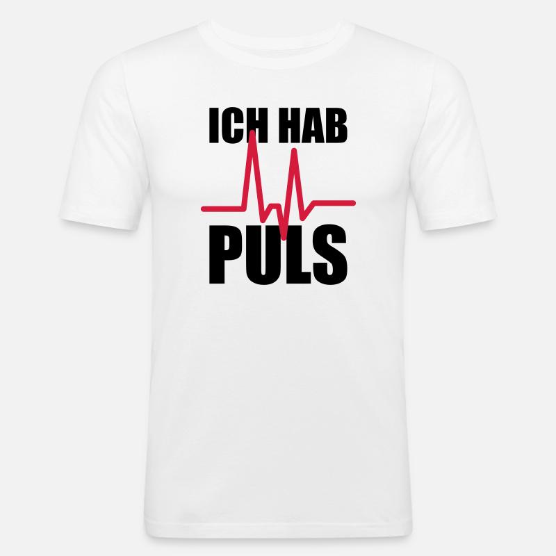 Ich hab Puls - Männer Slim Fit T-Shirt - Weiß