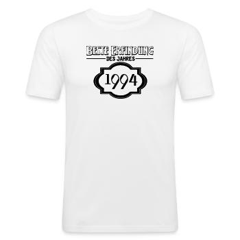 Beste Erfindung des Jahres 1994 Geschenk - Männer Slim Fit T-Shirt - Weiß - Vorne - Nik (191cm)