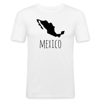 mexico - Männer Slim Fit T-Shirt - Weiß - Vorne - Nik (191cm)