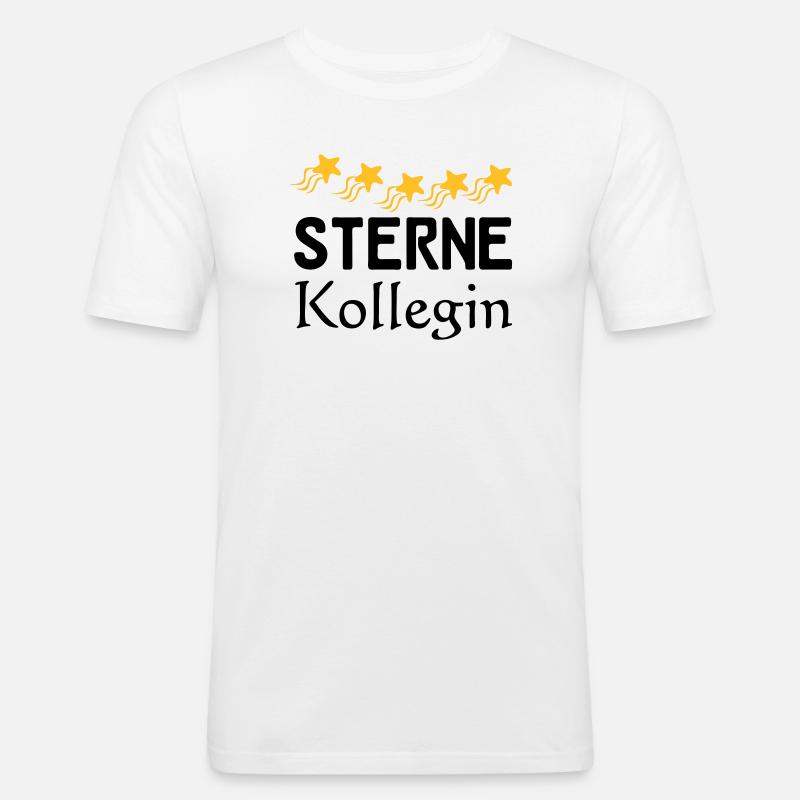 Sterne Kollegin Geschenk - Männer Slim Fit T-Shirt - Weiß