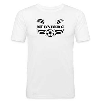 Nürnberg , Fußball , Leidenschaft (25) - Männer Slim Fit T-Shirt - Weiß - Vorne - Nik (191cm)