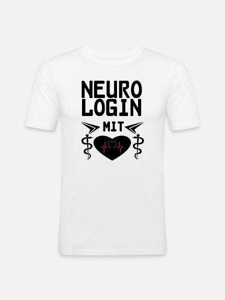 Neurologin mit Herz Geschenk - Männer Slim Fit T-Shirt - Weiß