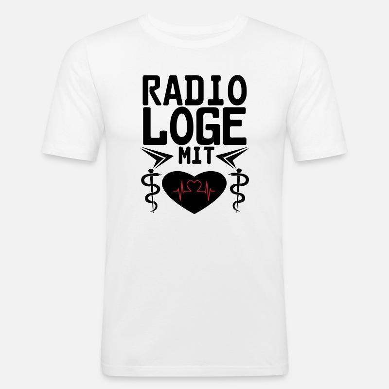 Radiologe mit Herz Geschenk - Männer Slim Fit T-Shirt - Weiß