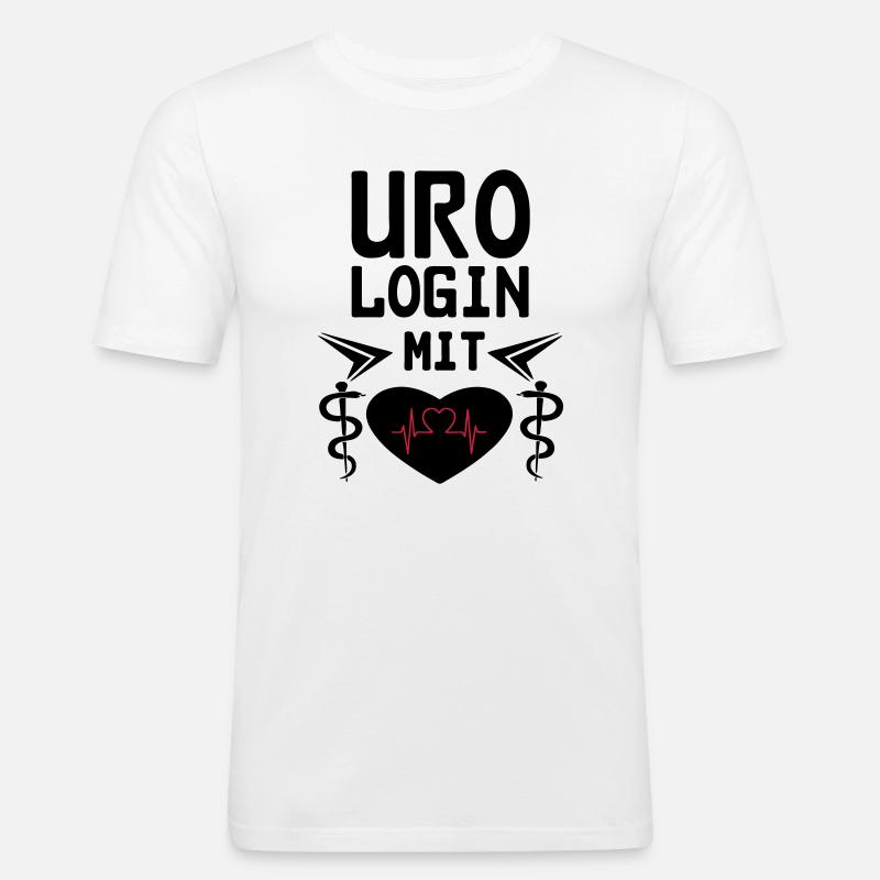 Urologin mit Herz Geschenk - Männer Slim Fit T-Shirt - Weiß