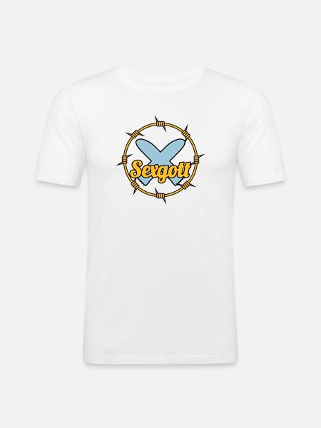 Sexgott | Dildo | Cock - Men's Slim Fit T-Shirt - white