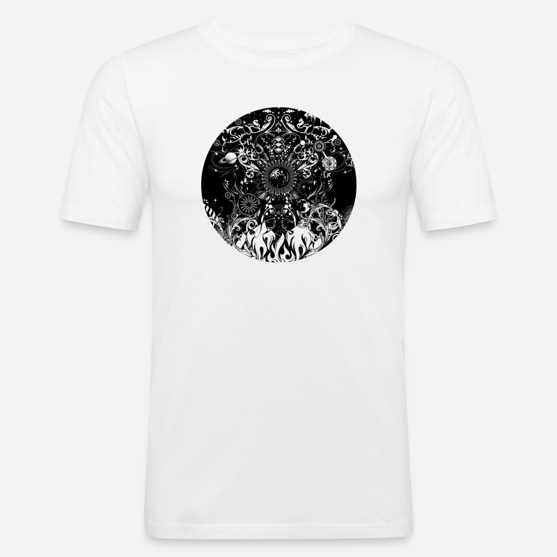 vier Elemente - Männer Slim Fit T-Shirt - Weiß