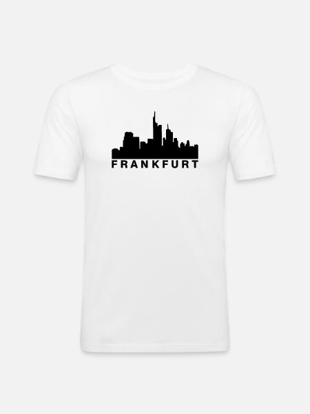 Frankfurter Skyline Frankfurt - Männer Slim Fit T-Shirt - Weiß