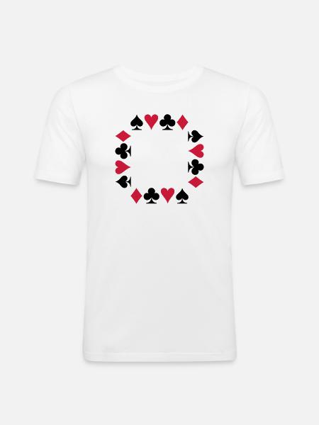 Poker (V) - Men's Slim Fit T-Shirt - white