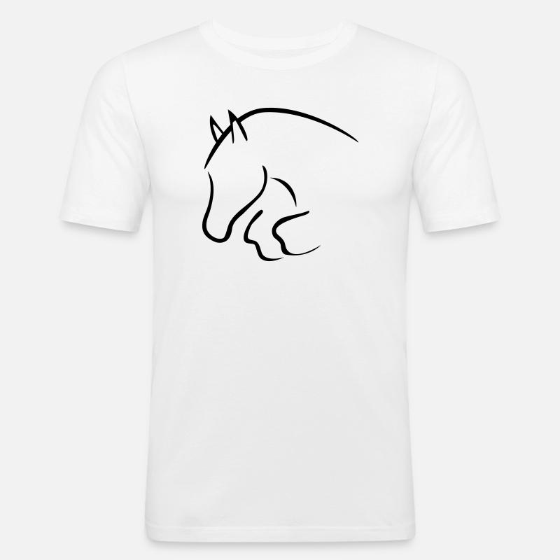 Springpferd - Männer Slim Fit T-Shirt - Weiß