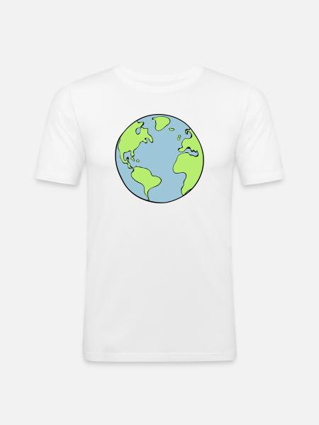 earth - Men's Slim Fit T-Shirt - white