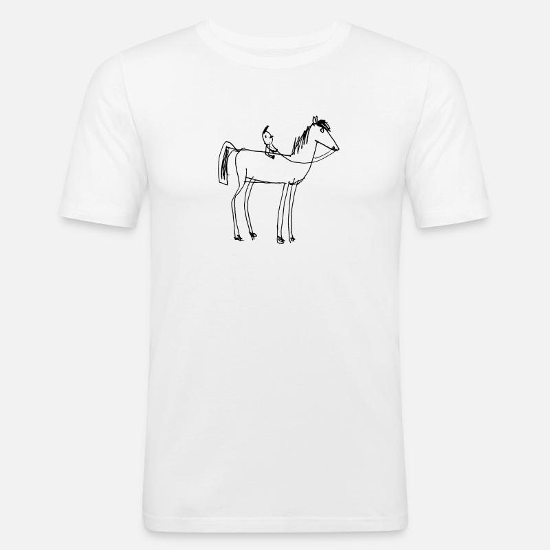 Ausritt auf dem Pferdchen - Männer Slim Fit T-Shirt - Weiß