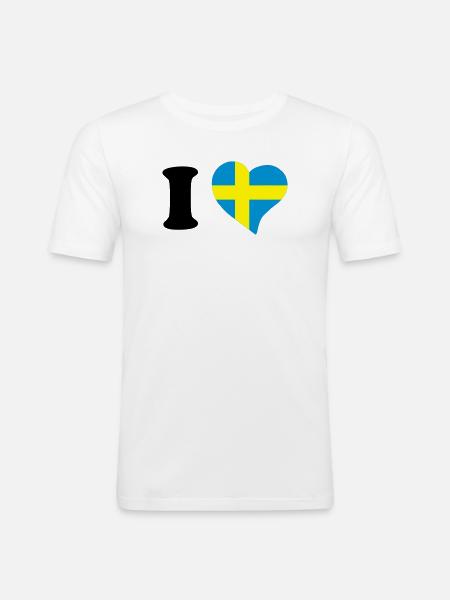 I love Sweden - Men's Slim Fit T-Shirt - white