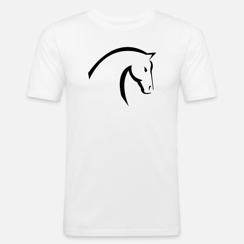 Pferd - Männer Slim Fit T-Shirt - Weiß
