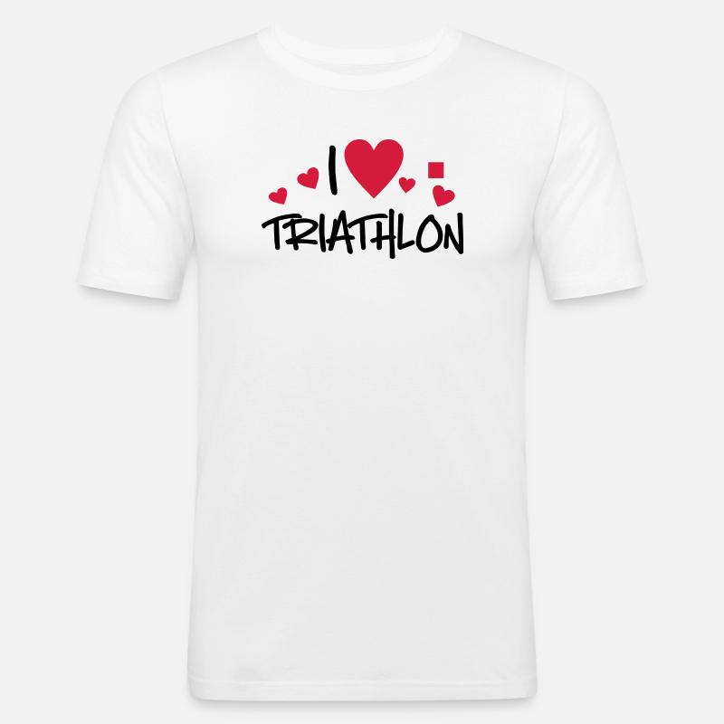 Triathlon - Männer Slim Fit T-Shirt - Weiß