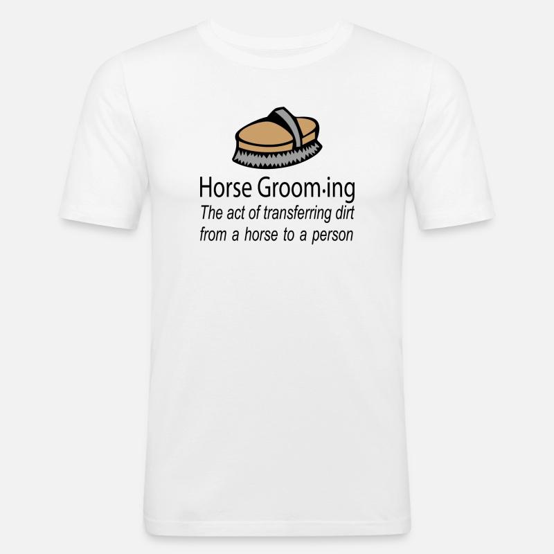 Pferd - Männer Slim Fit T-Shirt - Weiß