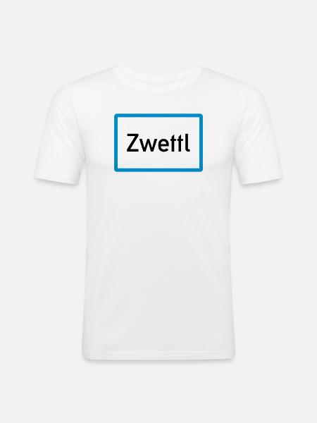 Zwettl - Männer Slim Fit T-Shirt - Weiß