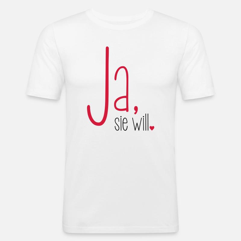 Ja sie will Junggesellin Junggesellenabschied - Männer Slim Fit T-Shirt - Weiß