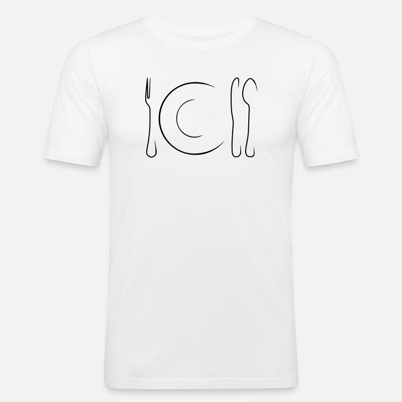 essen - Männer Slim Fit T-Shirt - Weiß