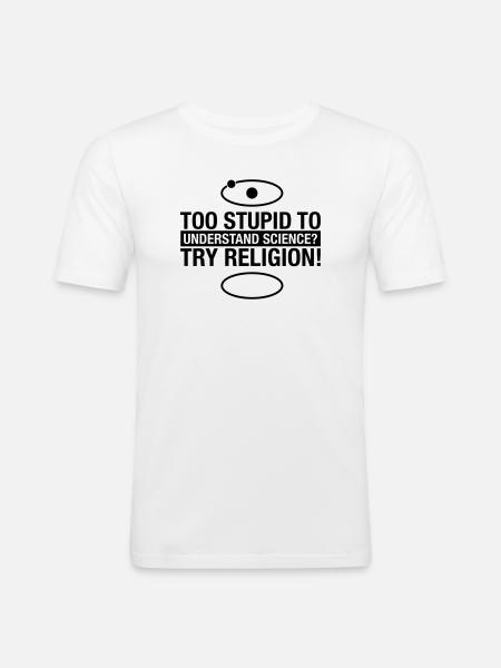 science-religion - Männer Slim Fit T-Shirt - Weiß