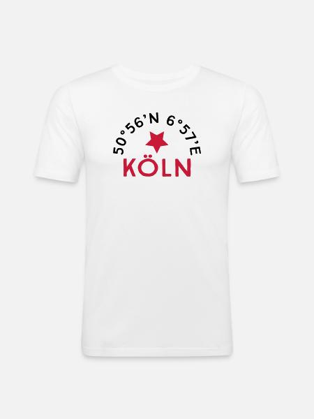 Köln - Männer Slim Fit T-Shirt - Weiß