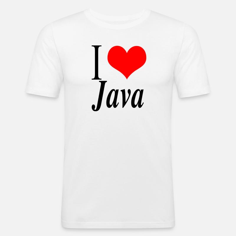 J'adore Java - T-shirt près du corps Homme - blanc