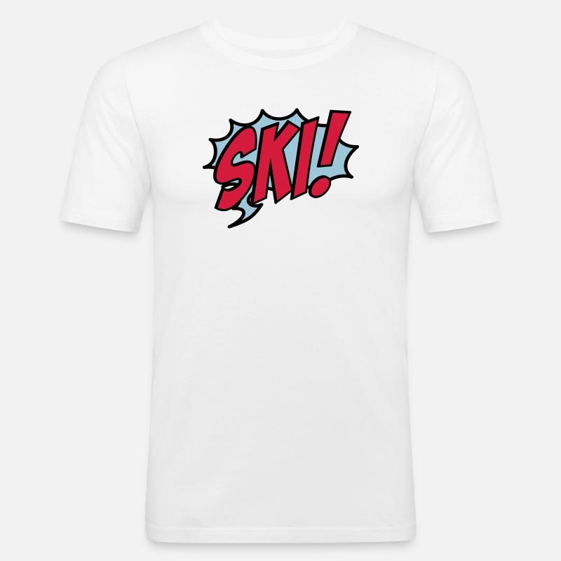 Ski - Männer Slim Fit T-Shirt - Weiß