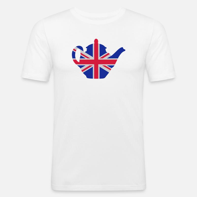 British teapot 3clr - Männer Slim Fit T-Shirt - Weiß