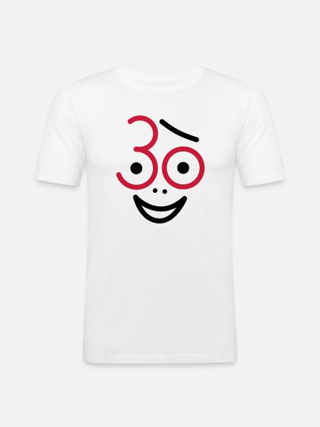Juhu 30 years! - Men's Slim Fit T-Shirt - white