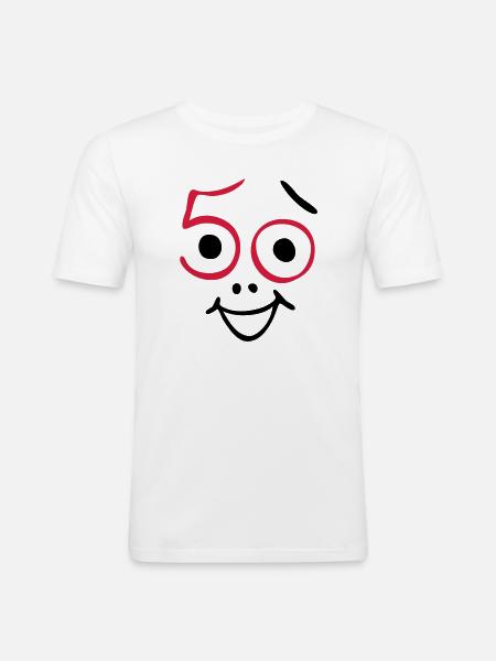 50 ans et toujours frais! - T-shirt près du corps Homme - blanc