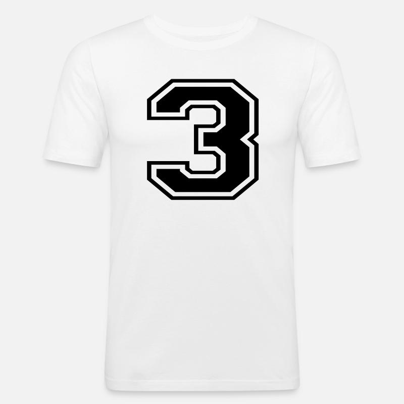 3 - Männer Slim Fit T-Shirt - Weiß