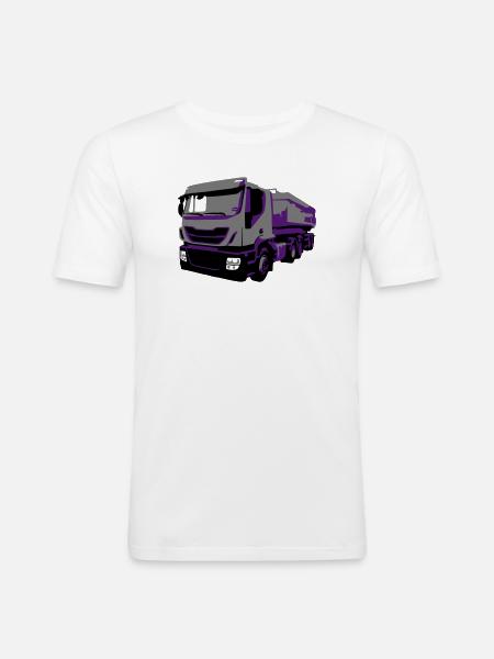 TruckIvecVektor - Männer Slim Fit T-Shirt - Weiß