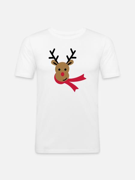 reindeer - Men's Slim Fit T-Shirt - white