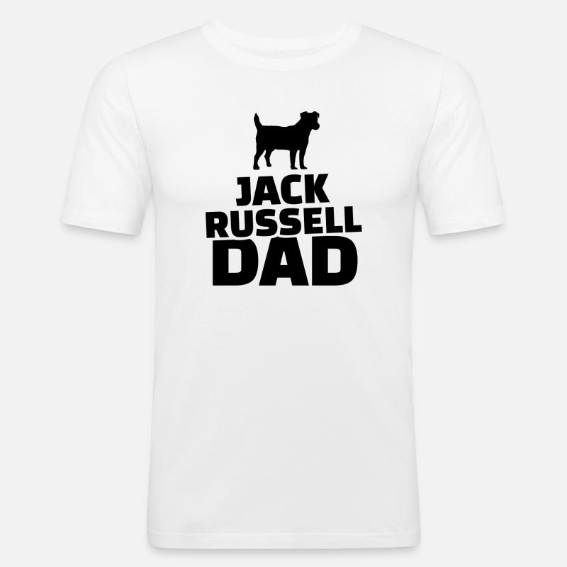Jack Russel Dad - Männer Slim Fit T-Shirt - Weiß
