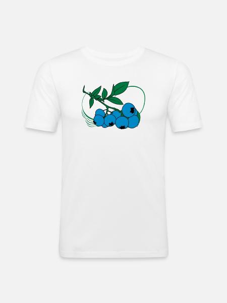 Blaubeeren - Männer Slim Fit T-Shirt - Weiß