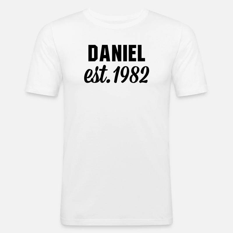 Daniel est 1982 - Männer Slim Fit T-Shirt - Weiß