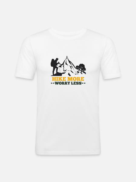 hiking, hiking, leisure, hobbies, mountain - Men's Slim Fit T-Shirt - white