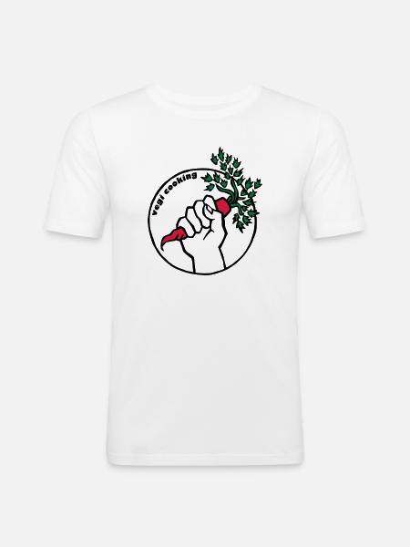 Vegan - Männer Slim Fit T-Shirt - Weiß
