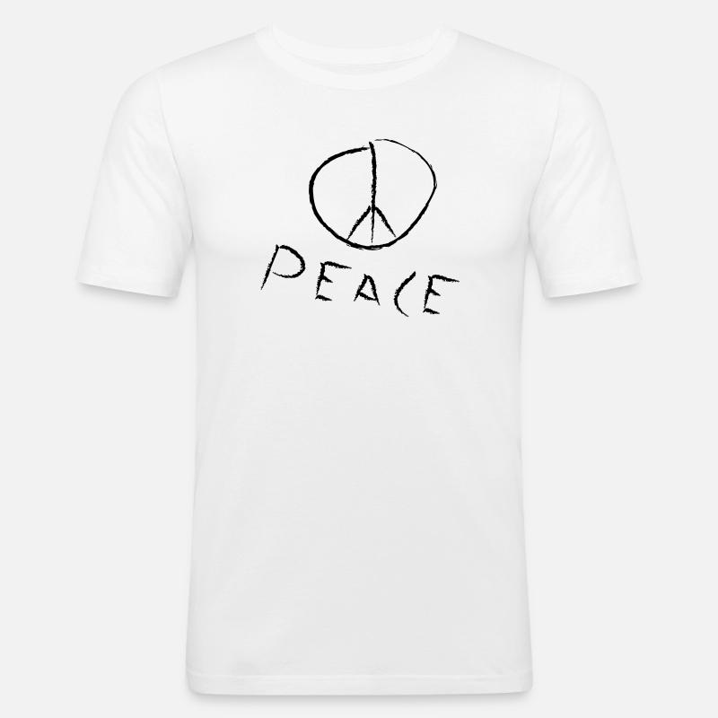 peace exit-shirt - Männer Slim Fit T-Shirt - Weiß